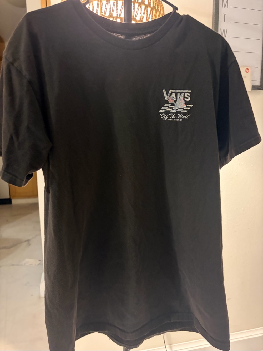 Vans Black Short Sleeve Tee with White Logo